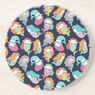 Dessous De Verre En Grès Sirènes : motif sans soudure fantaisiste.