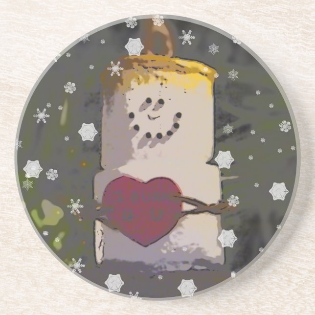 Dessous De Verre En Grès S'mores Guy en neige (Devant)