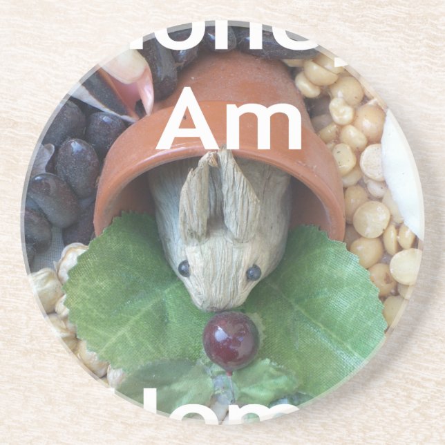 Dessous De Verre En Grès Snacking de lapin mignon (Devant)