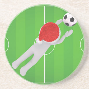 Dessous De Verre En Grès soccer père Noël