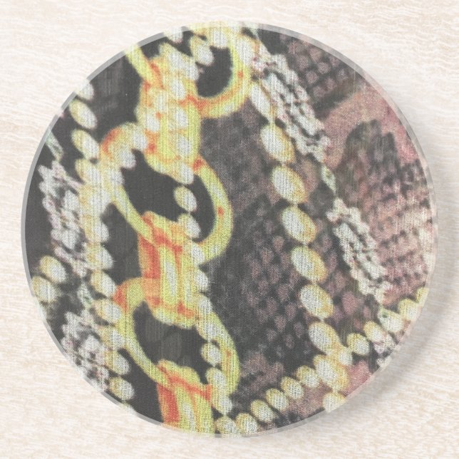 Dessous De Verre En Grès Soie, perles et copie de chaînes (Devant)