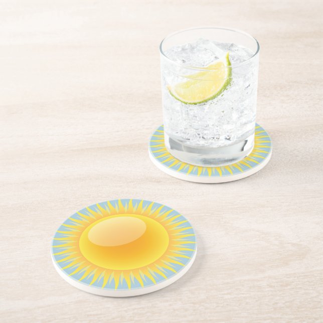 Dessous De Verre En Grès Soleil brillant (Côté)