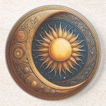 Soleil céleste dans la lune de croissant