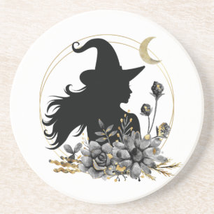 Dessous De Verre En Grès Sorcière d'Halloween contemporaine moderne