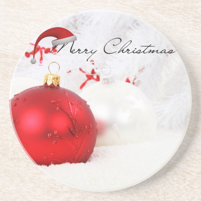 Dessous De Verre En Grès Souhaits élégants de Noël (Devant)