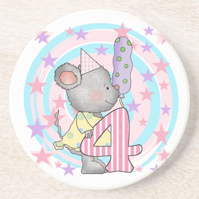 Dessous De Verre En Grès Souris 4e anniversaire T-shirts et cadeaux (Devant)