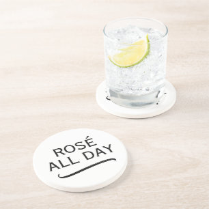 Dessous De Verre En Grès Sous-verre en grès rose toute la journée cool rond