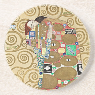 Dessous De Verre En Grès Sous-verre Klimt Fulfillment Art Nouveau Or