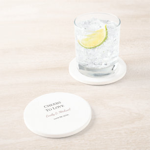 Dessous De Verre En Grès Sous-verres de mariage   À la santé de l'amour Cad