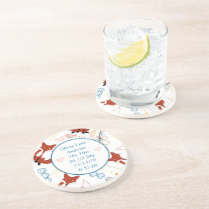 Dessous De Verre En Grès Sous-verres de statistiques de nouveau-né renard m
