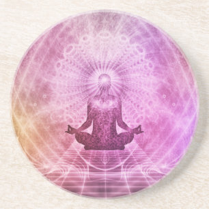 Dessous De Verre En Grès Spiritual Yoga Meditation Zen Colorful