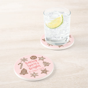 Dessous De Verre En Grès Spiritueux Festif De Cuisson Rose Clair