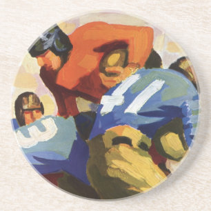 Dessous De Verre En Grès Sports vintages, Football Players dans un jeu