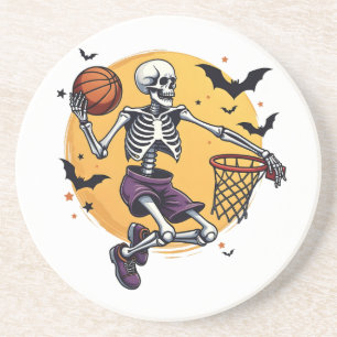 Dessous De Verre En Grès Squelette éffrayant Dunking Basketball Graveyard H