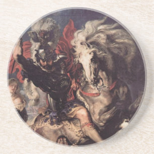 Dessous De Verre En Grès St George combattant le dragon