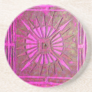 Dessous De Verre En Grès STAR DU MATIN, violet rose