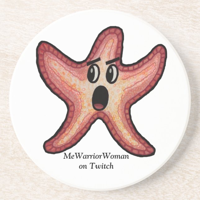 Dessous De Verre En Grès Starfish choqué, MeWarriorWoman sur Twitch (Devant)