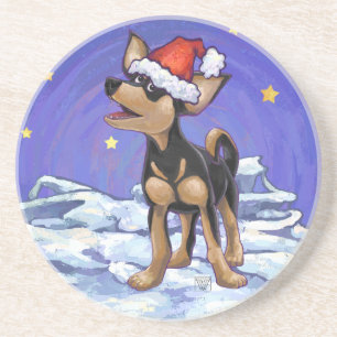 Dessous De Verre En Grès Starry Night Festive Chihuahua