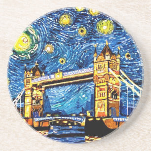 Dessous De Verre En Grès Starry Starry Night Londres Angleterre