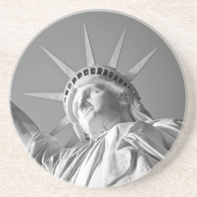 Dessous De Verre En Grès Statue blanche noire de la Liberté (Devant)