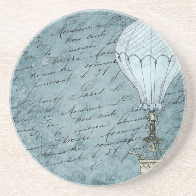 Dessous De Verre En Grès Steampunk Handwriting (Devant)