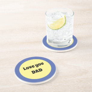 Dessous De Verre En Grès Sticker Carré à gros point jaune
