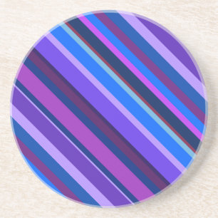 Dessous De Verre En Grès stripes en bleu et purple