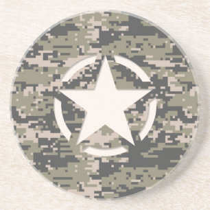 Dessous De Verre En Grès Style de décoration de la balise Etoile camouflage