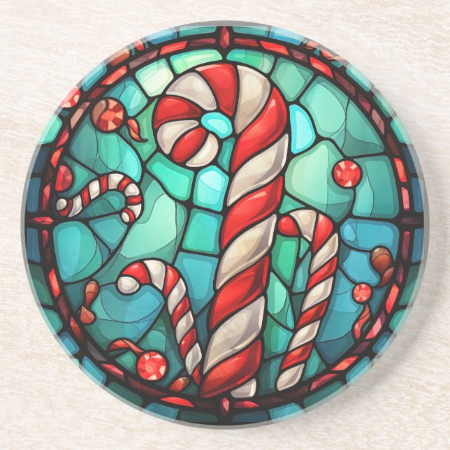 Dessous De Verre En Grès Sucre de canne Verre de Noël (Devant)