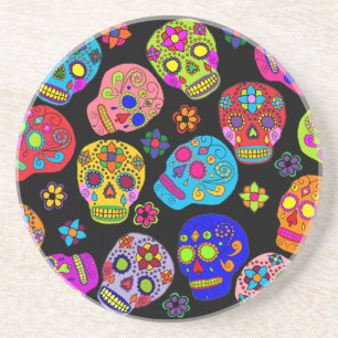 Dessous De Verre En Grès Sugar Skulls
