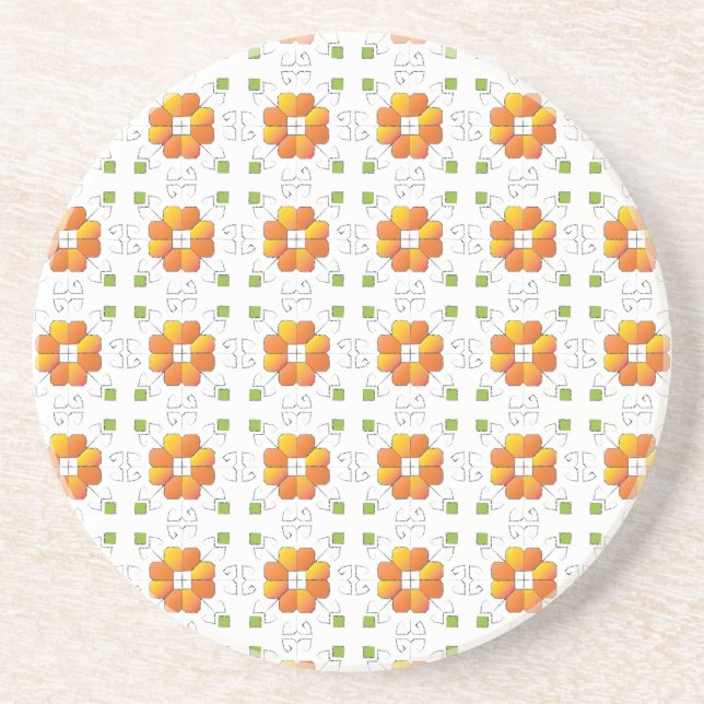 Dessous De Verre En Grès SUN traditionnel letton conception géométrique IX (Devant)