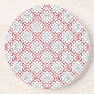Dessous De Verre En Grès SUN traditionnel letton motif géométrique III