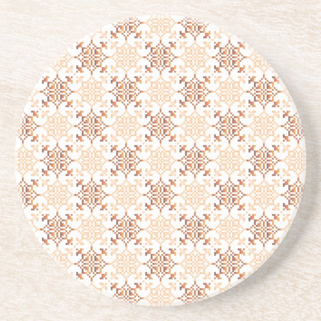 Dessous De Verre En Grès SUN traditionnel letton motif géométrique VII (Devant)