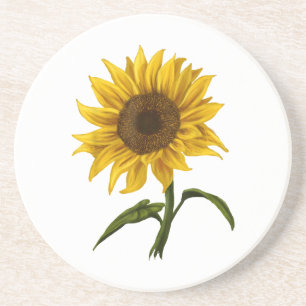 Dessous De Verre En Grès Sunflower Sunshine Floral Aquarelle Fleur
