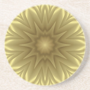 Dessous De Verre En Grès Sunny Bliss : Modèle Floral Jaune Doré