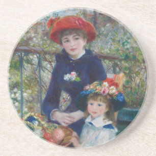 Dessous De Verre En Grès Sur la terrasse, portrait impressionniste, Renoir