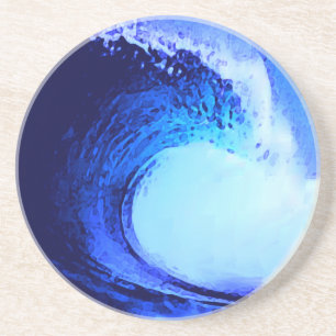Dessous De Verre En Grès surf cool bleu vague