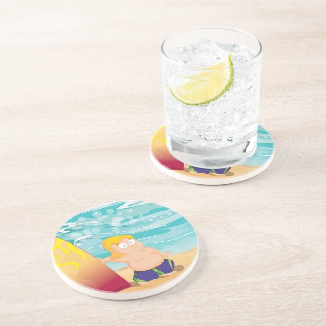Dessous De Verre En Grès Surfeur (Côté)