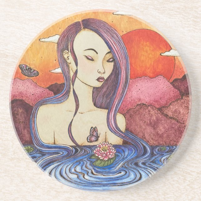 Dessous de verre en grès surreal Art (Devant)