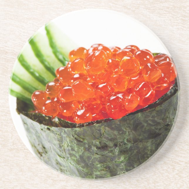Dessous De Verre En Grès Sushi d'Ikura (oeufs de poisson saumonés) Gunkan (Devant)