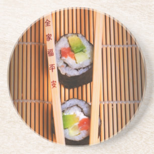 Dessous De Verre En Grès Sushi et baguettes en bois
