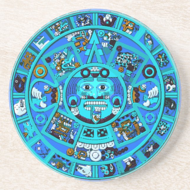 Dessous De Verre En Grès Symbole antique aztèque maya - Fin du monde ? ! (Devant)