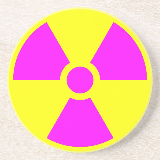 Dessous De Verre En Grès Symbole d'avertissement de rayonnement (Devant)