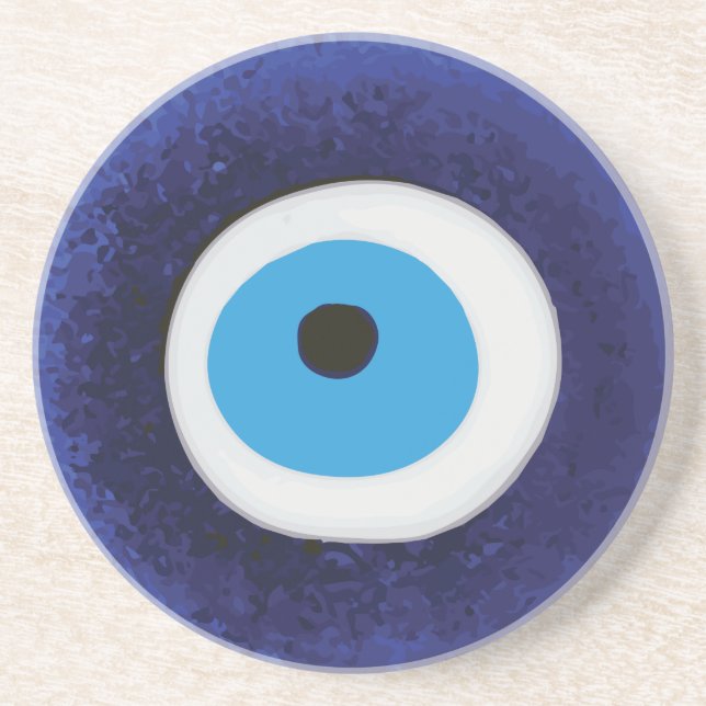 Dessous De Verre En Grès Symbole de Nazar Evil Eye Protection (Devant)