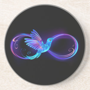 Dessous De Verre En Grès Symbole de Neon Infinity par Glowing Hummingbird