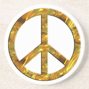 Dessous De Verre En Grès symbole de PAIX - OR