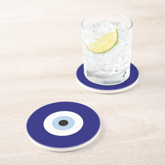 Dessous De Verre En Grès Symbole de protection et de bonne chance (Côté)