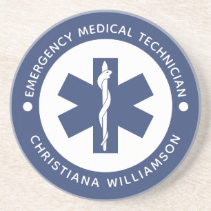 Dessous De Verre En Grès Symbole EMT personnalisé Technicien Médicale d'urg