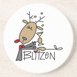 Dessous De Verre En Grès T-shirts et cadeaux de Noël de renne de Blitzen