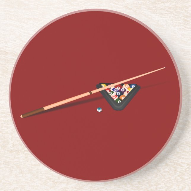 Dessous De Verre En Grès Table de billard Maroon (Devant)